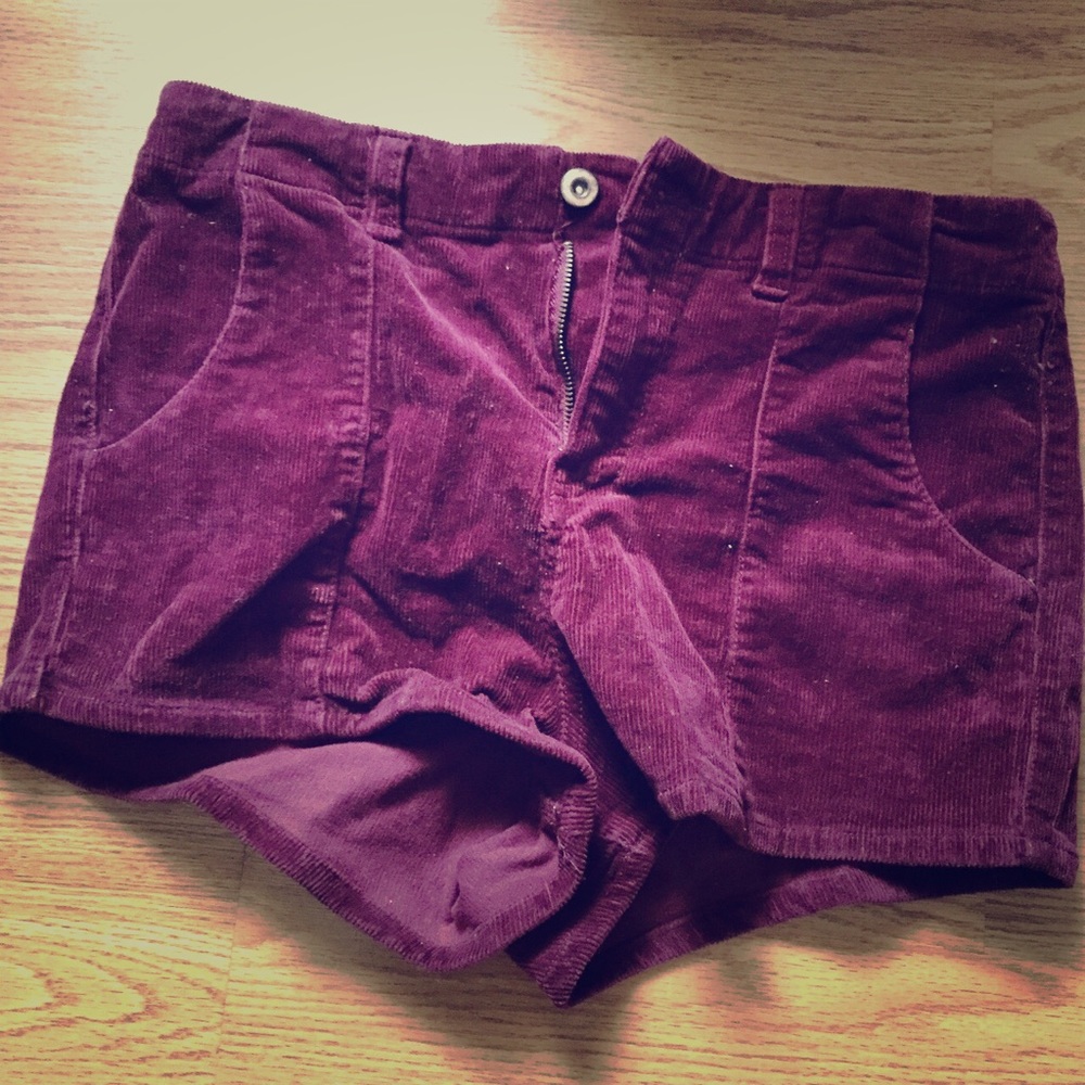 Velvet high waisted shorts